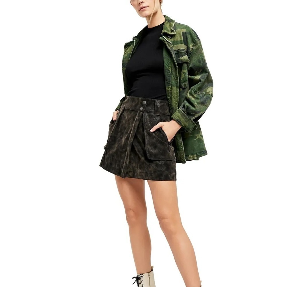Free People Carson Utility Skirt size 2 - Picture 3 of 10